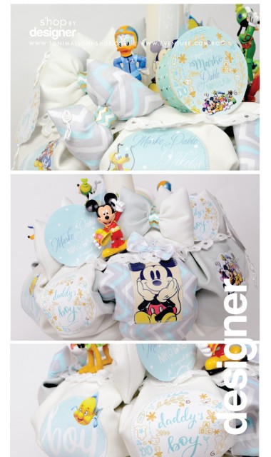 Lumanare de botez  pentru baieti cu personaje Disney, 65x4 cm, Chevron Party Mix 2